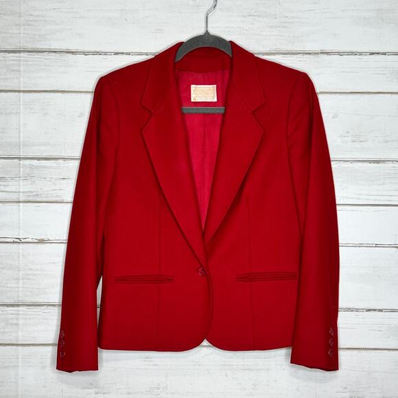 Pendleton Wool One Button Blazer Jacket Red Size Small - Picture 11 of 11
